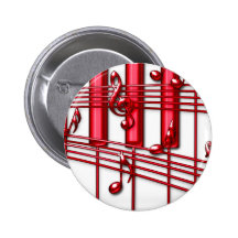 Clavier de piano rouge badge