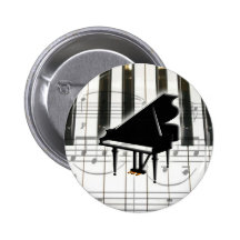 Clavier et notes de piano à queue badges avec agrafe