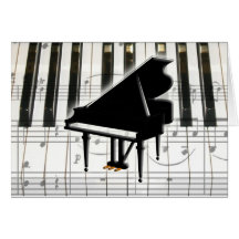 Clavier et notes de piano à queue cartes