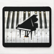 Clavier et notes de piano à queue tapis de souris