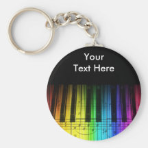 Clavier et notes de piano d'arc-en-ciel porte-clefs