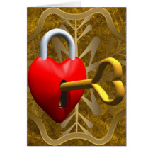Clé à mon coeur cartes de vœux