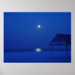 Clé de sièste, la Floride - pleine lune au-dessus  Poster