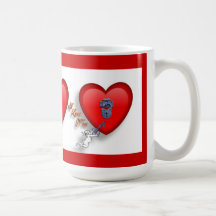 Clé de tasse de Valentine à mon coeur
