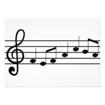 clef triple et notes : musique de feuille cartons d'invitation