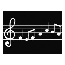 clef triple et notes : musique de feuille faire-part