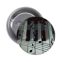 Clés de piano et notes de musique pin's avec agrafe