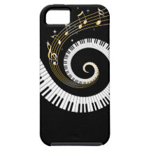 Clés de piano et notes de musique d'or coque Case-Mate iPhone 5