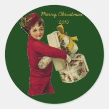 Client vintage de Noël, Joyeux Noël   2010 Autocollants