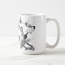 Clients de cheveux et de styliste de beauté tasses à café