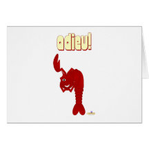 Clignant de l'oeil le homard rouge adieu carte
