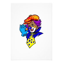 Cligner de l'oeil le clown avec du marbre cartons d'invitation