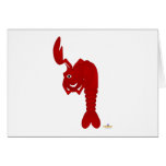 Cligner de l'oeil le homard rouge carte de vœux