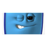 cligner de l'oeil le smiley de carré de bleu photocartes personnalisées