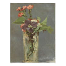 Clou de girofle et clématite dans un vase en crist cartes postales