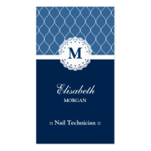 Clouez le motif bleu élégant de dentelle de techni carte de visite