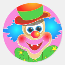 Clown Autocollant Rond