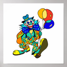 Clown avec des ballons affiches