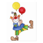 Clown avec des ballons carte postale