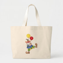 Clown avec des ballons sacs de toile
