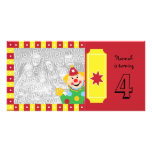 Clown avec l'anniversaire Photocard d'étoiles Photocartes Personnalisées