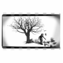 Clown de ballon et Ravens par l'arbre déplaisant - Photos En Relief