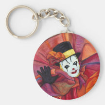 Clown de carnaval porte-clés