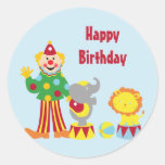 Clown de cirque de bande dessinée et autocollants 