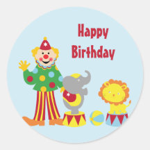Clown de cirque de bande dessinée et autocollants 
