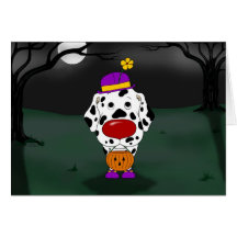 Clown de Halloween de Dalmate Cartes De Vœux