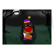 Clown de Halloween de teckel Cartes De Vœux