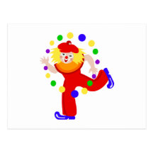 Clown de jongleur de danse cartes postales