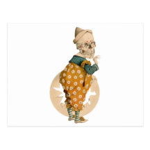 Clown squelettique carte postale