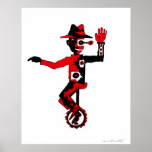 Clown sur l'affiche de l'industrie graphique d'abr