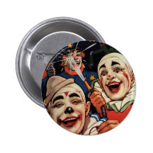 Clowns de cirque vintages, humoristique drôle idio badge
