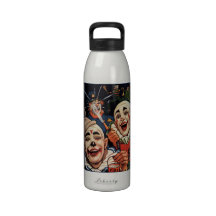 Clowns de cirque vintages, humoristique drôle idio bouteille