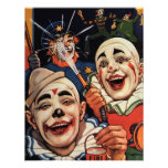Clowns de cirque vintages, humoristique drôle idio invitations personnalisées