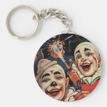 Clowns de cirque vintages, humoristique drôle idio porte-clefs