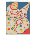 Clowns de joyeux anniversaire carte de vœux