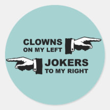 Clowns et jokers autocollants ronds