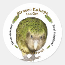 Club de fan de Kakapo de sirocco Adhésifs Ronds
