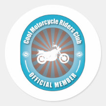 Club frais de cavaliers de moto adhésifs ronds