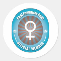 Club frais de féministes autocollants ronds
