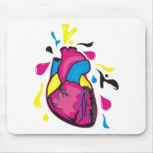 cmyk heart tapis de souris