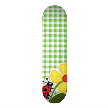 Coccinelle ; Checkered vert ; Guingan Plateau De Skateboard