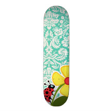 Coccinelle ; Damassé verte de Seafoam Skateboards Cutomisables