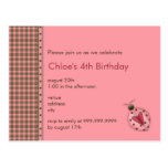 Coccinelle • Invitation d'anniversaire Carte Postale