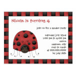 Coccinelle • Invitation d'anniversaire Cartes Postales