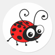 Coccinelle mignonne autocollants