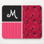 Coccinelle rose et noire tapis de souris
